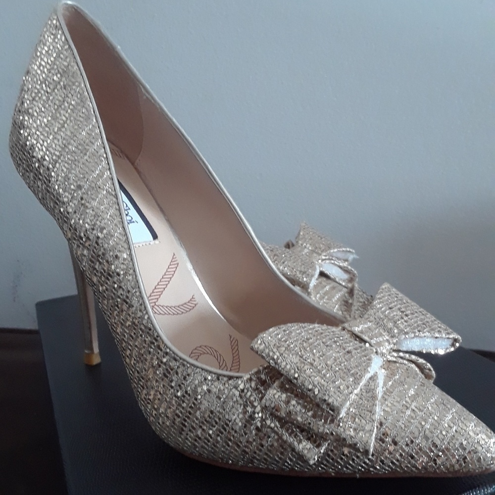 Lucy Choi Glitter Bow Heels - Like New!